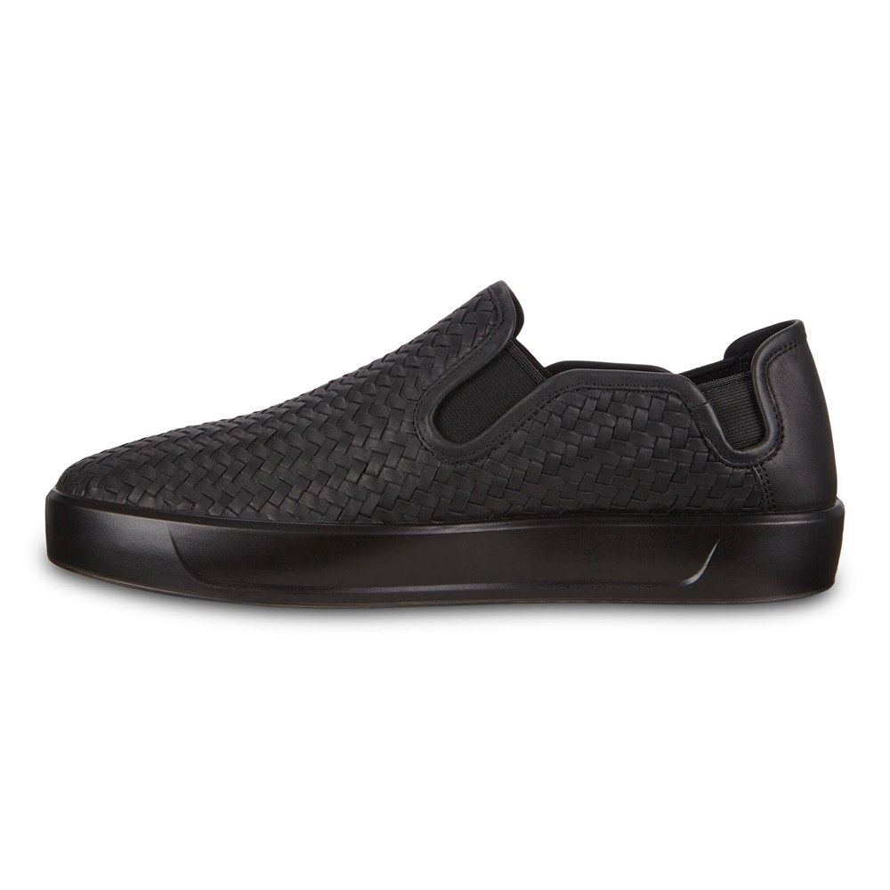 ECCO Mens Slip On Black - Soft 8 Sneakers - RJG-703469